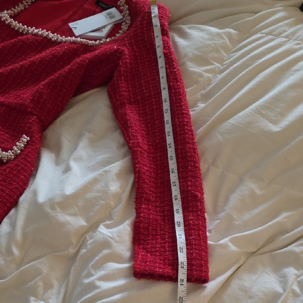 NADINE MERABI Red Long Sleeve Dress - Picture 6 of 7